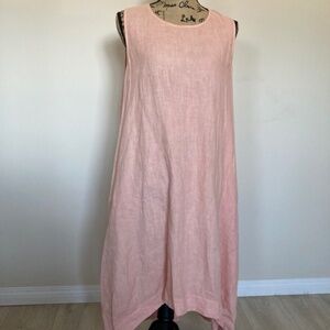 Magic Linen High Low Dress Light Pink Sz L